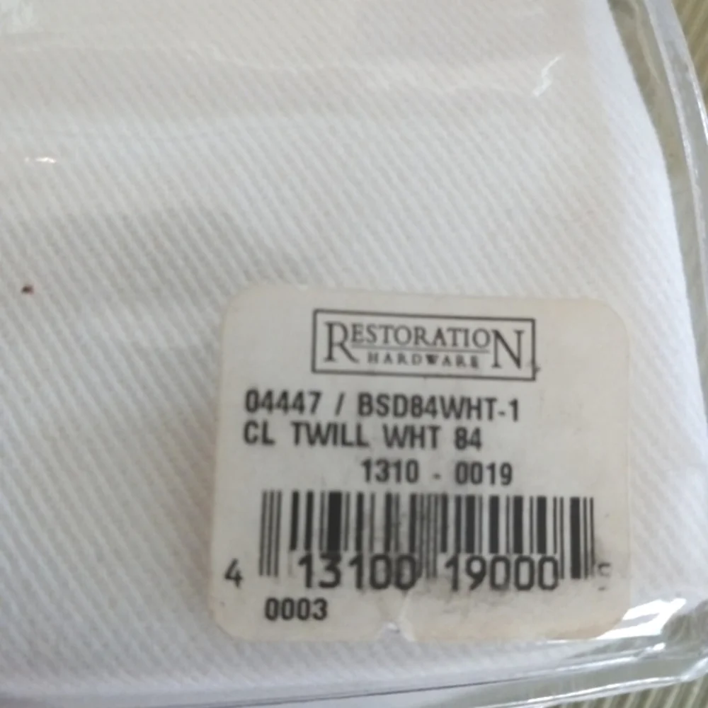 NIP Restoration Hardware Cotton Twill Tab Top Curtain 50 x 84